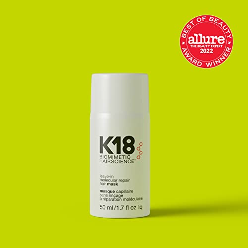 K18 LEAVE-IN MOLECULAR HAIR MASK, Masque Capillaire Peptidique Bioactif Hydratant Sans Rinçage K18